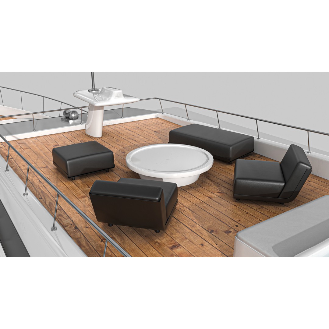 Yacht 3D Model – Low Poly Game Asset, PBR Textures, FBX/OBJ - View 14