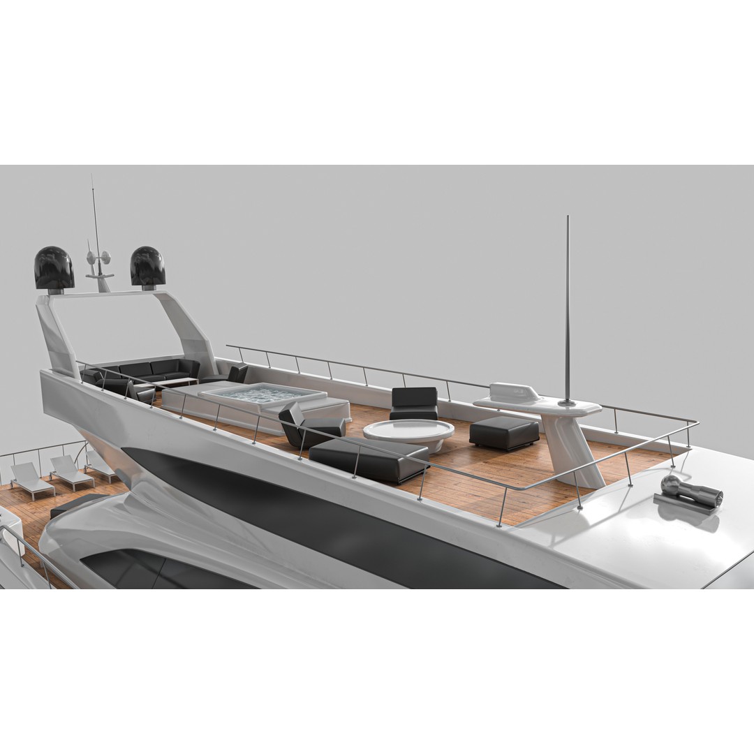 Yacht 3D Model – Low Poly Game Asset, PBR Textures, FBX/OBJ - View 16