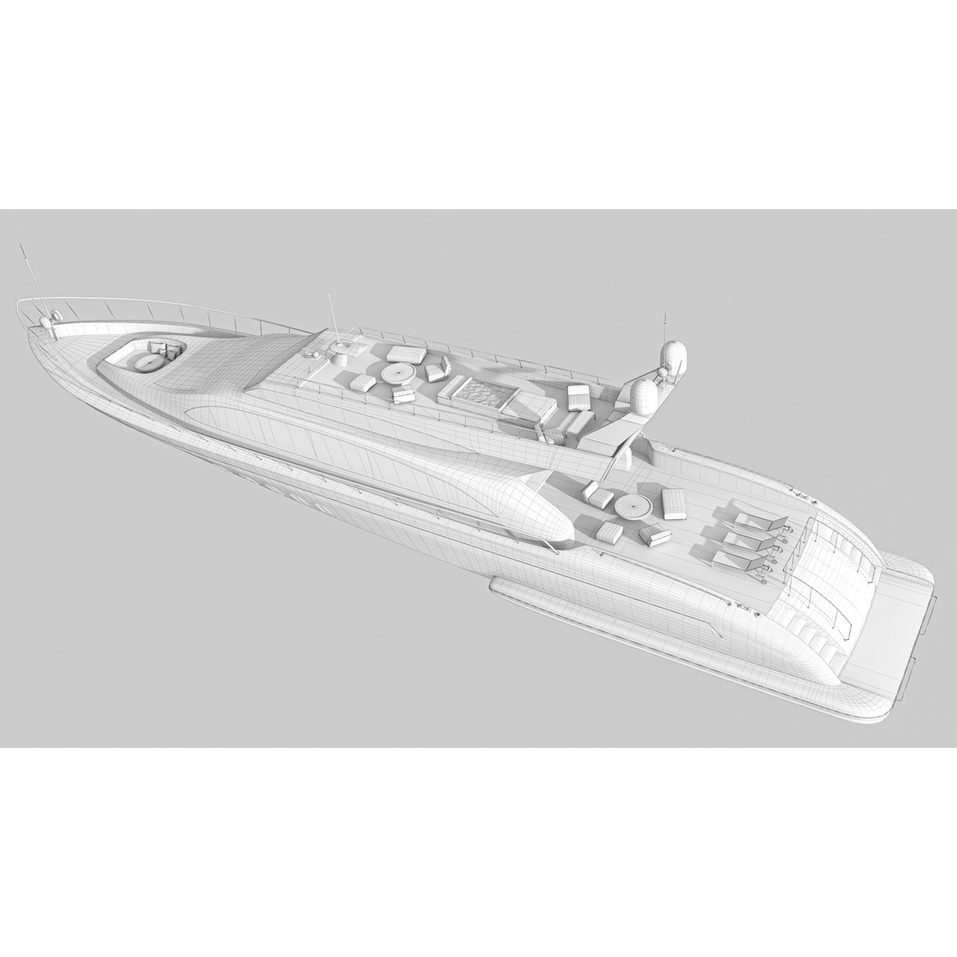 Yacht 3D Model – Low Poly Game Asset, PBR Textures, FBX/OBJ - View 20