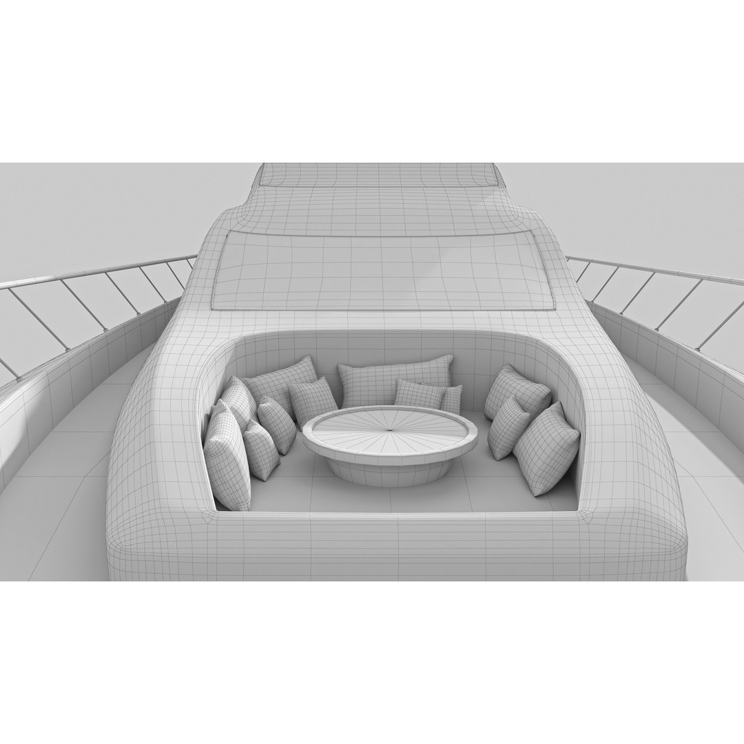 Yacht 3D Model – Low Poly Game Asset, PBR Textures, FBX/OBJ - View 21