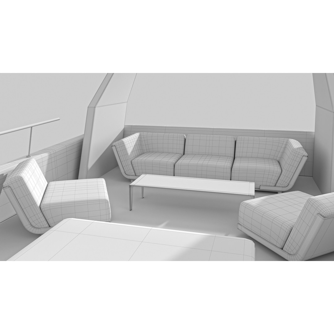 Yacht 3D Model – Low Poly Game Asset, PBR Textures, FBX/OBJ - View 22