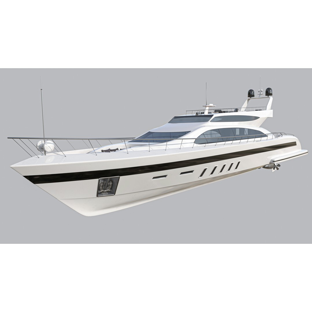 Yacht 3D Model – Low Poly Game Asset, PBR Textures, FBX/OBJ - View 3