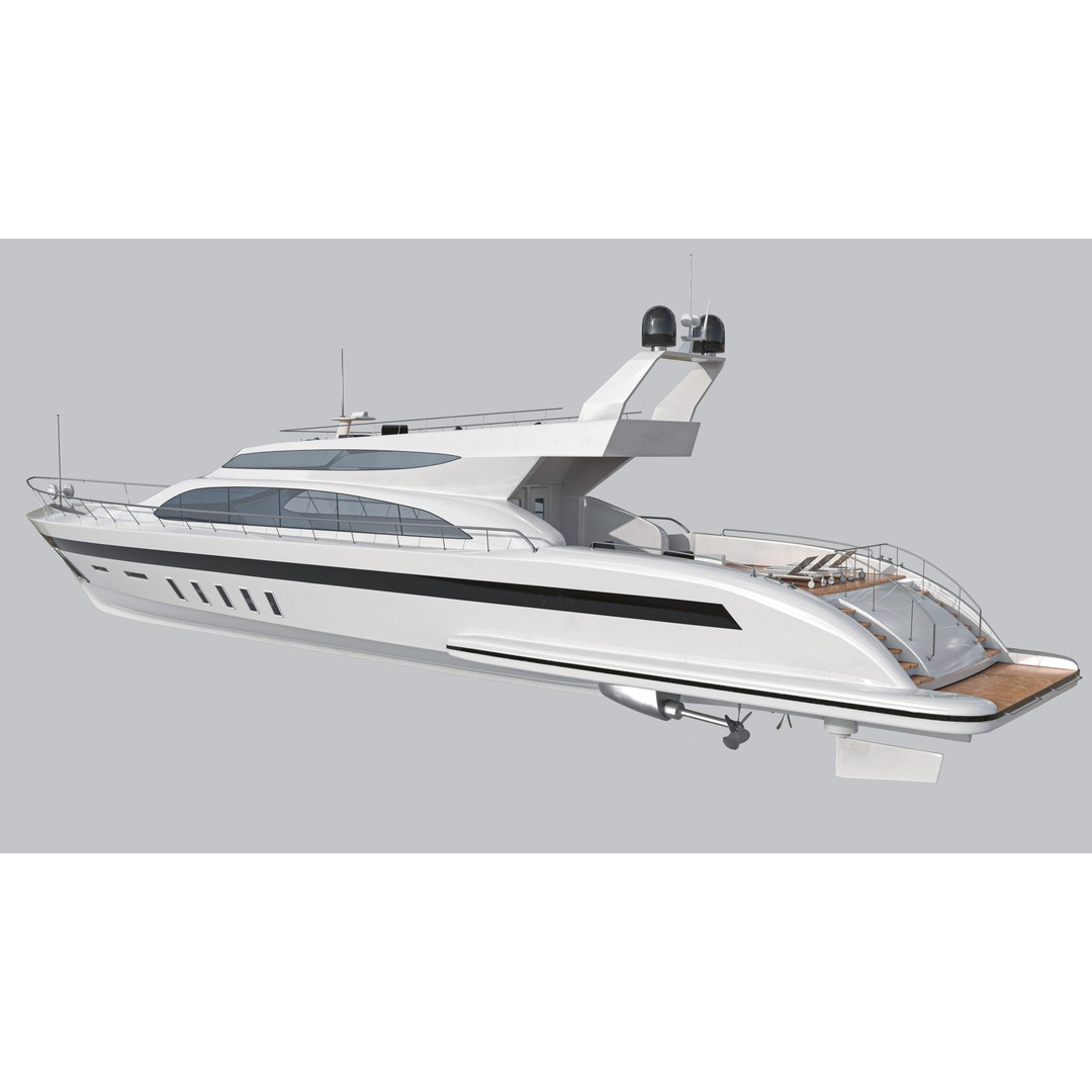 Yacht 3D Model – Low Poly Game Asset, PBR Textures, FBX/OBJ - View 5