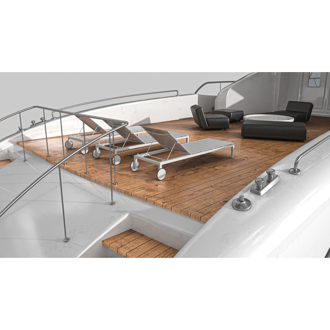 Yacht 3D Model – Low Poly Game Asset, PBR Textures, FBX/OBJ - View 7