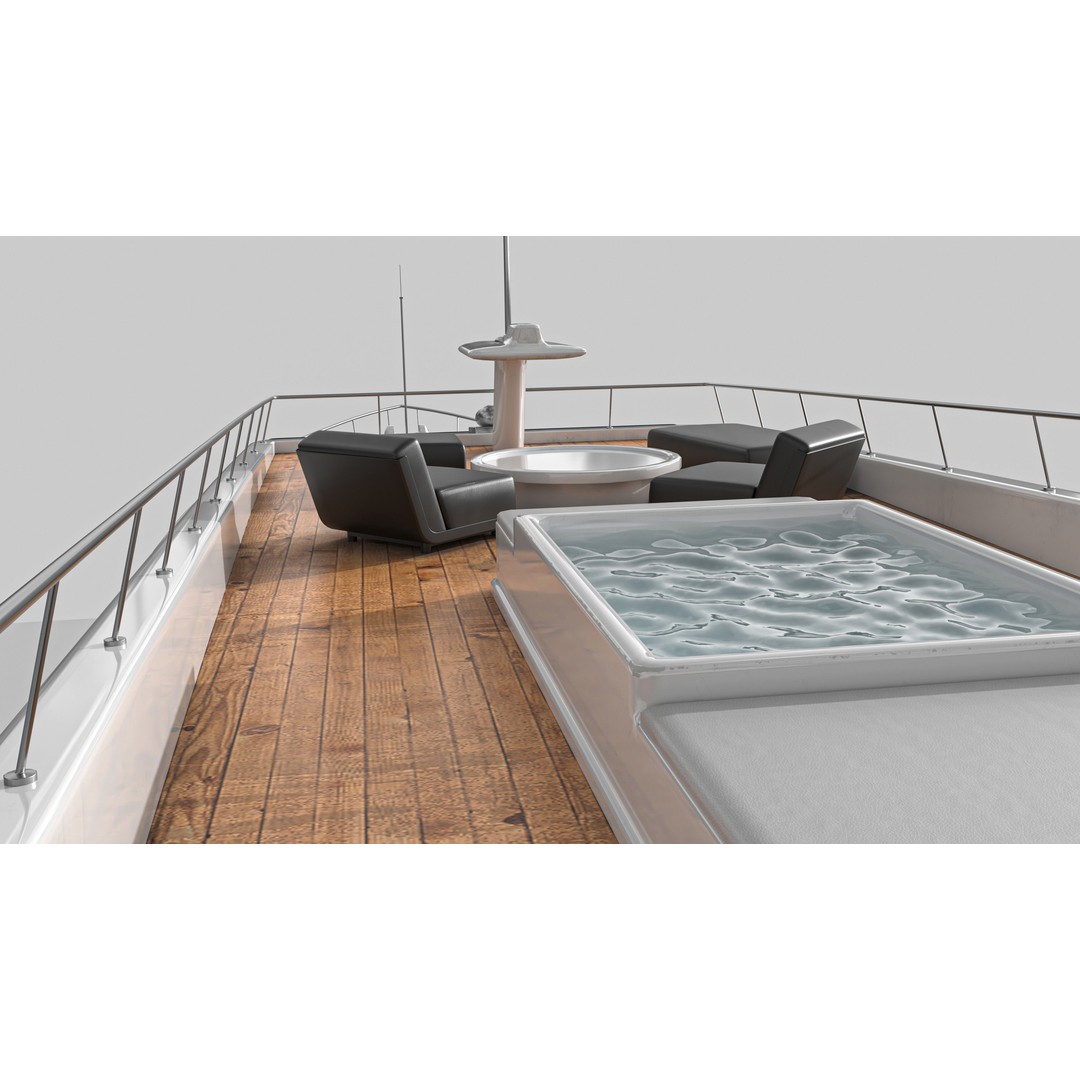 Yacht 3D Model – Low Poly Game Asset, PBR Textures, FBX/OBJ - View 9