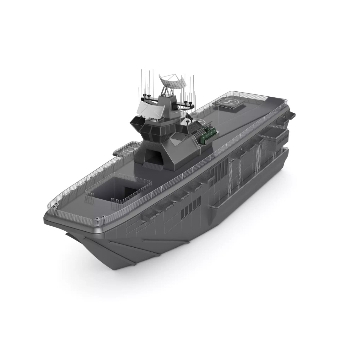 Assault Ship 3D Model – Modern Amphibious Military Vessel, FBX