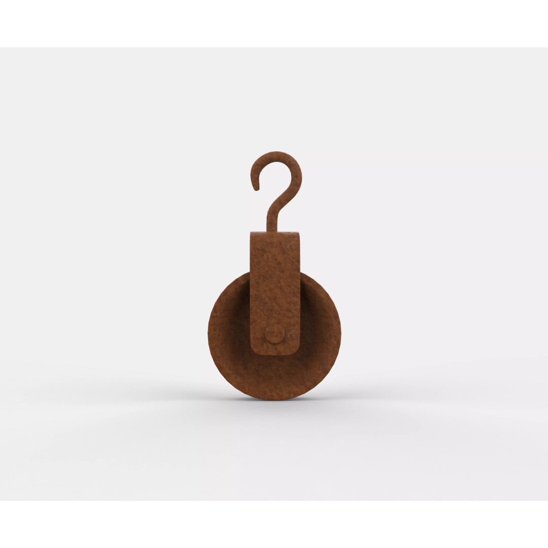 Old Pulley 3D Model – Vintage Industrial Tool, Game Ready FBX - View 10