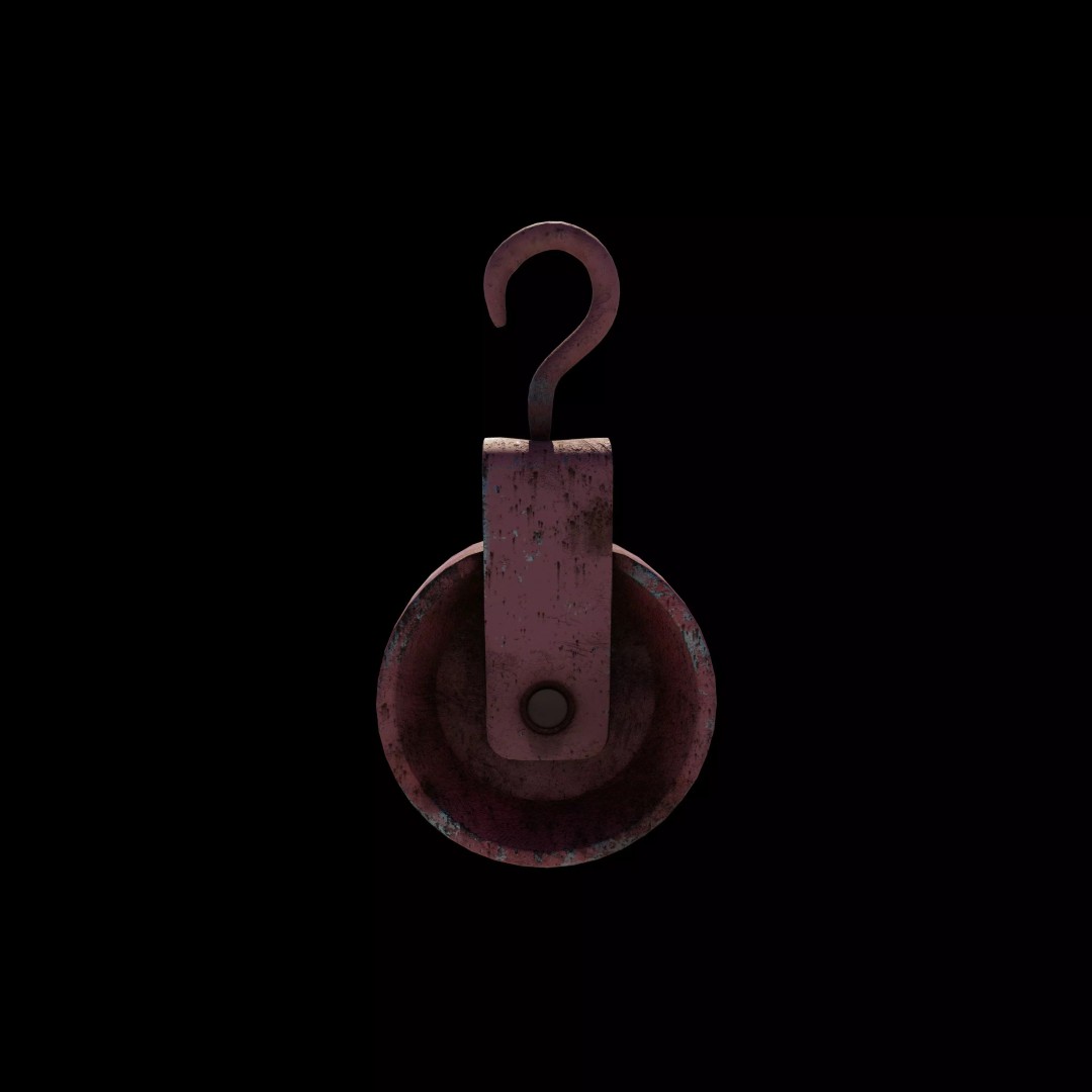 Old Pulley 3D Model – Vintage Industrial Tool, Game Ready FBX - View 11