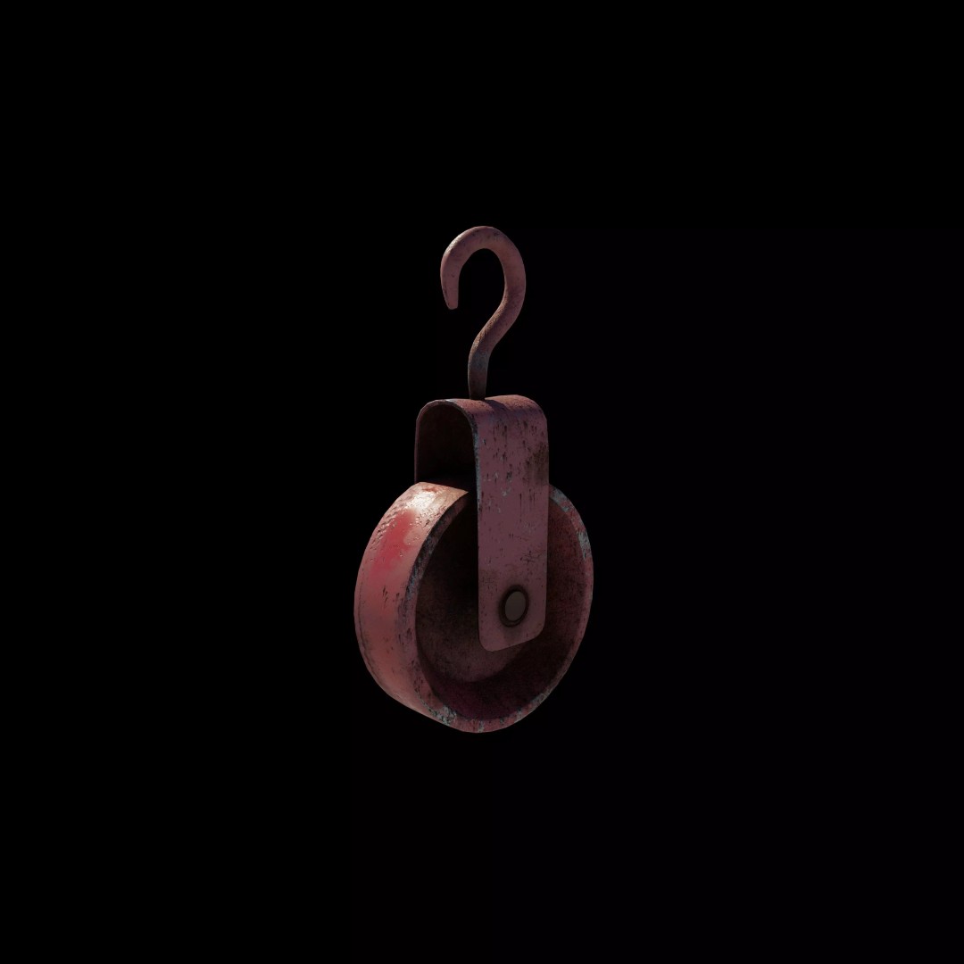 Old Pulley 3D Model – Vintage Industrial Tool, Game Ready FBX - View 12