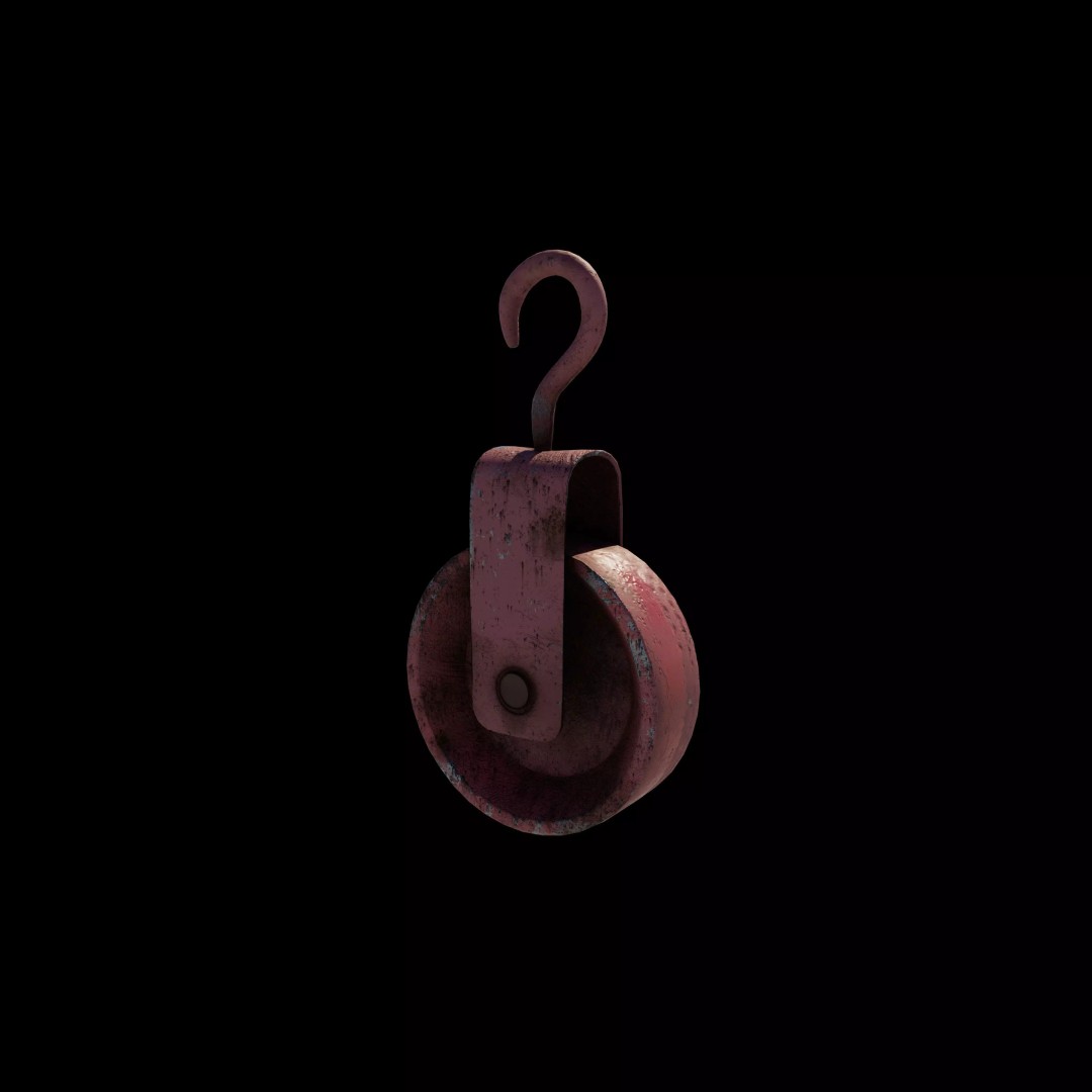 Old Pulley 3D Model – Vintage Industrial Tool, Game Ready FBX - View 13