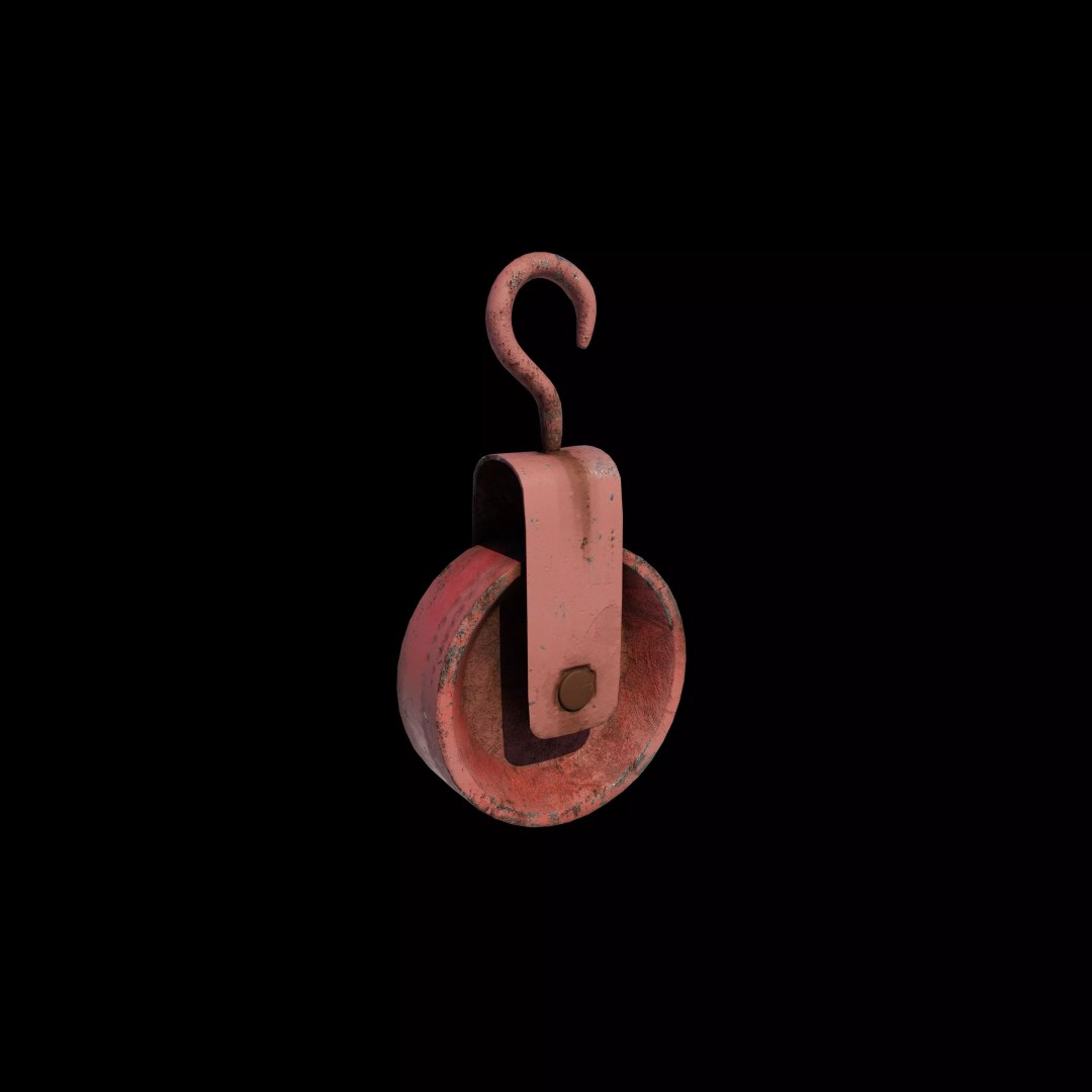 Old Pulley 3D Model – Vintage Industrial Tool, Game Ready FBX - View 14