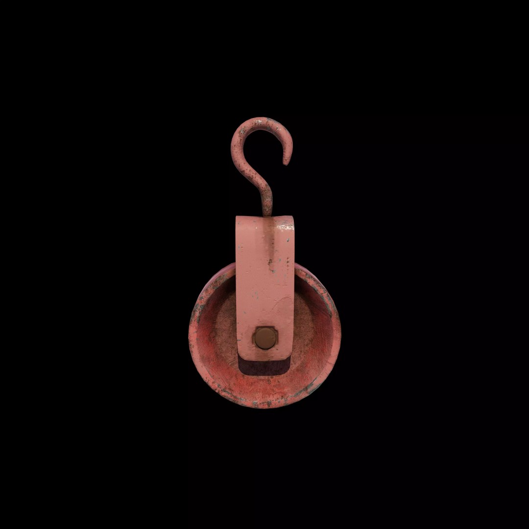 Old Pulley 3D Model – Vintage Industrial Tool, Game Ready FBX - View 2
