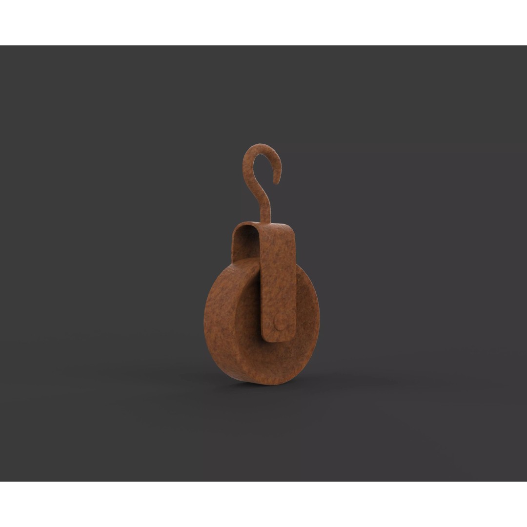 Old Pulley 3D Model – Vintage Industrial Tool, Game Ready FBX - View 5