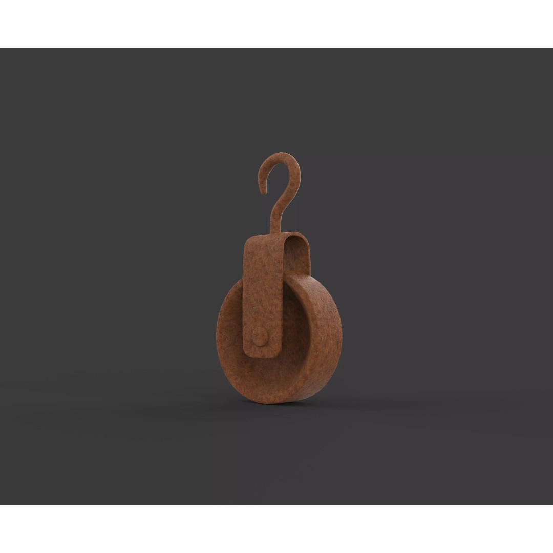 Old Pulley 3D Model – Vintage Industrial Tool, Game Ready FBX - View 6