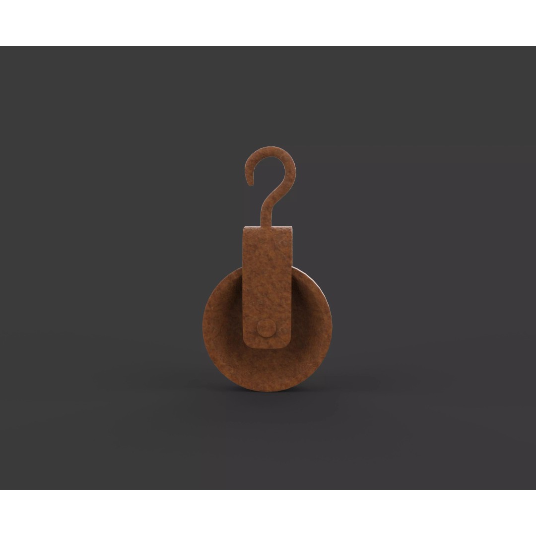 Old Pulley 3D Model – Vintage Industrial Tool, Game Ready FBX - View 7