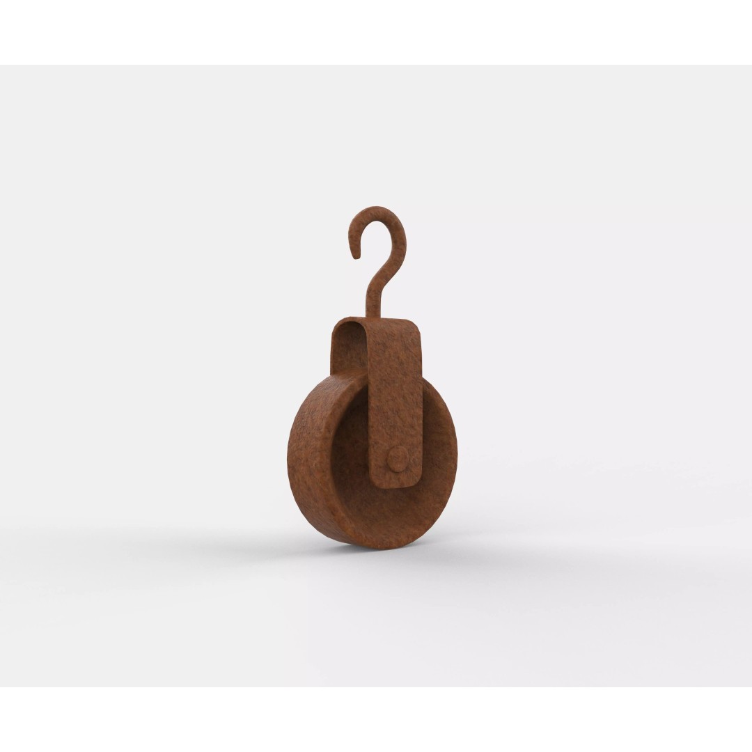 Old Pulley 3D Model – Vintage Industrial Tool, Game Ready FBX - View 9