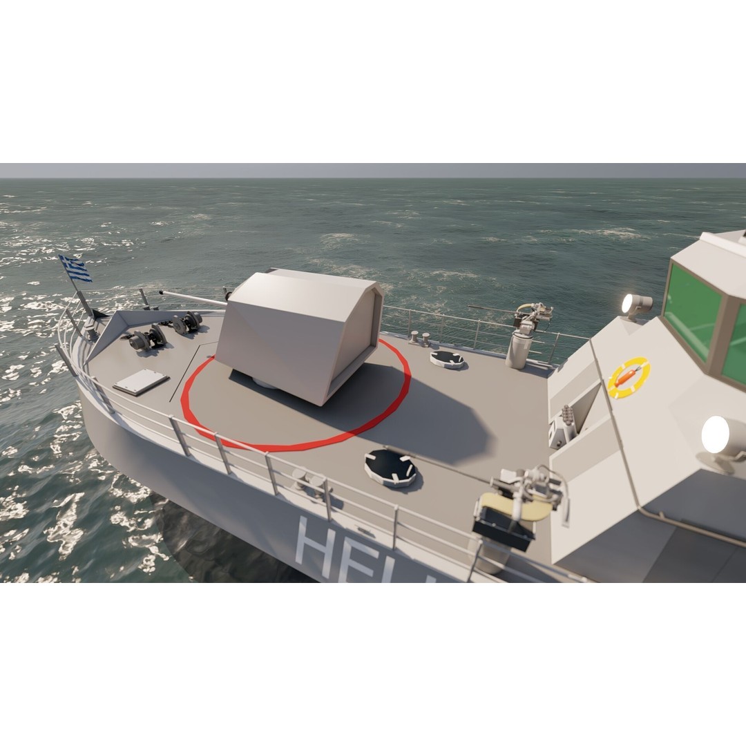 Coast Guard Ship Patrol 3D Model – Detailed Military Vessel, FBX, OBJ - View 11