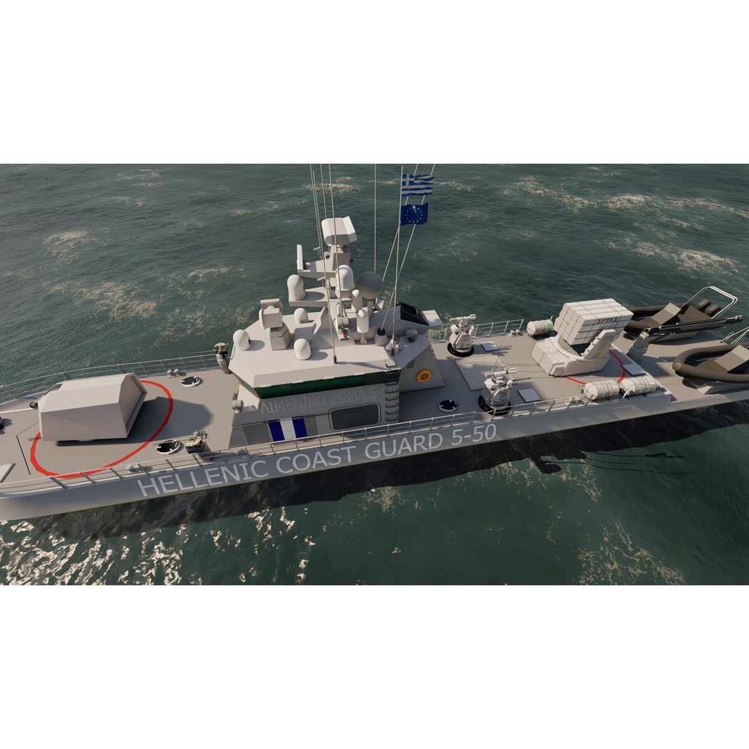Coast Guard Ship Patrol 3D Model – Detailed Military Vessel, FBX, OBJ - View 12