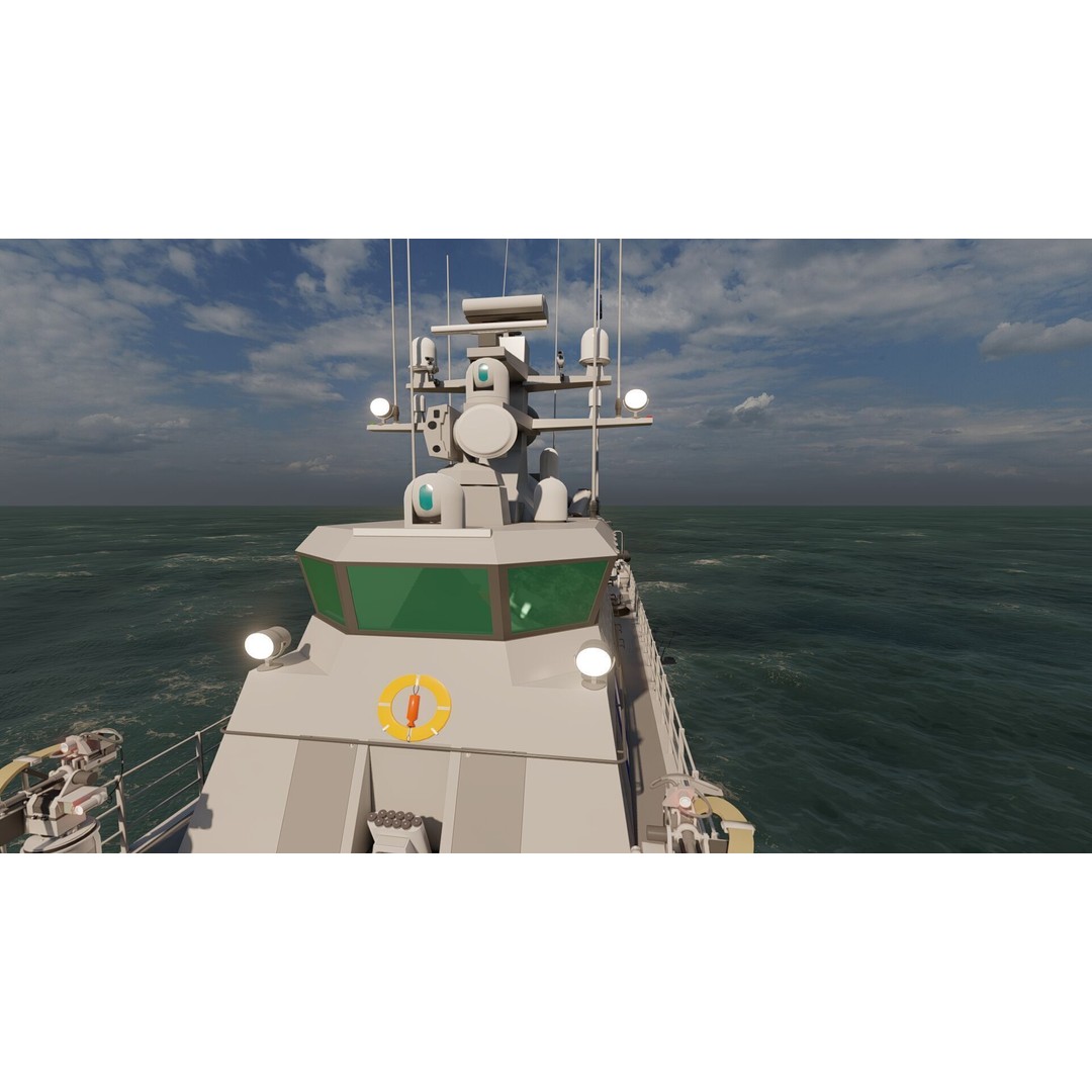Coast Guard Ship Patrol 3D Model – Detailed Military Vessel, FBX, OBJ - View 14
