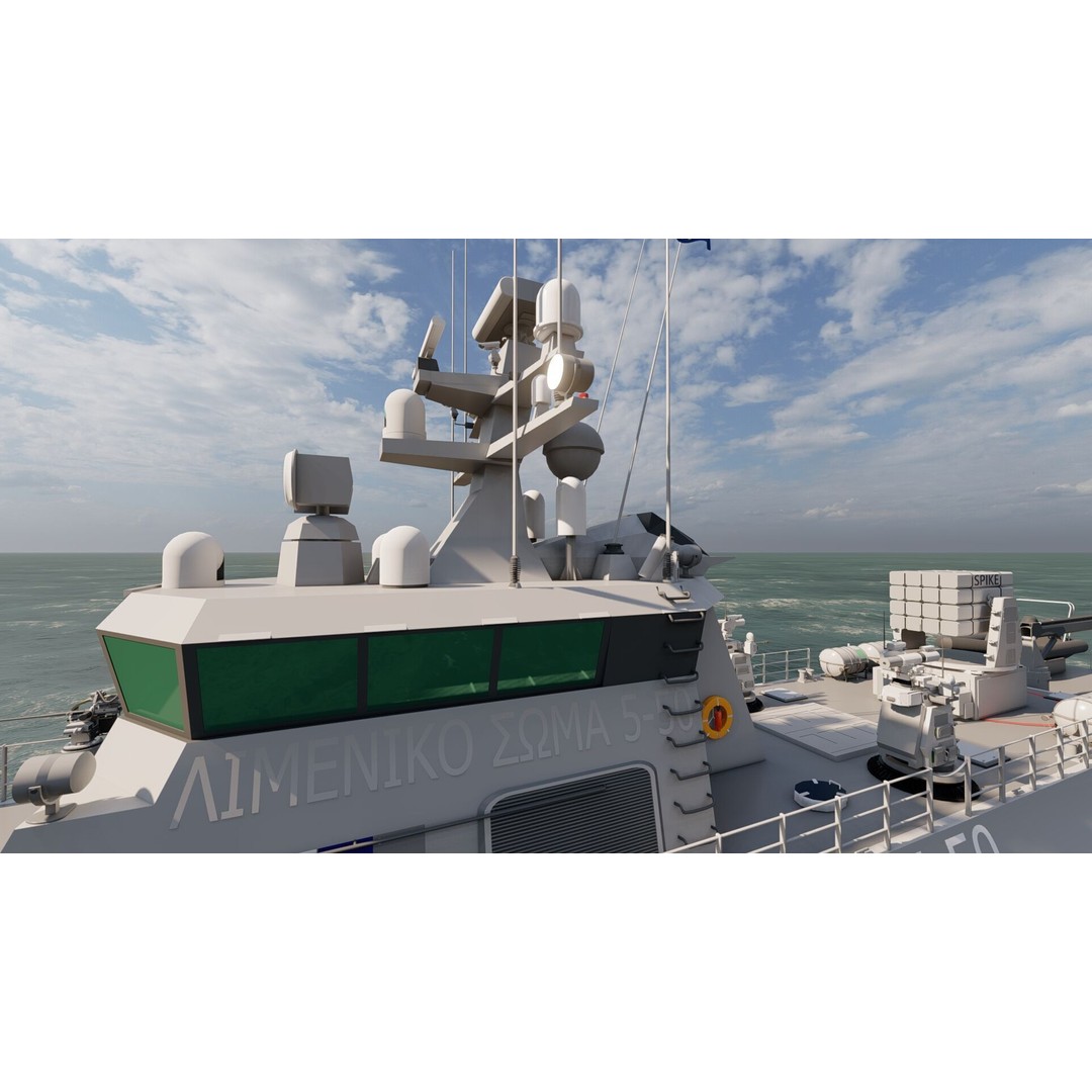 Coast Guard Ship Patrol 3D Model – Detailed Military Vessel, FBX, OBJ - View 16