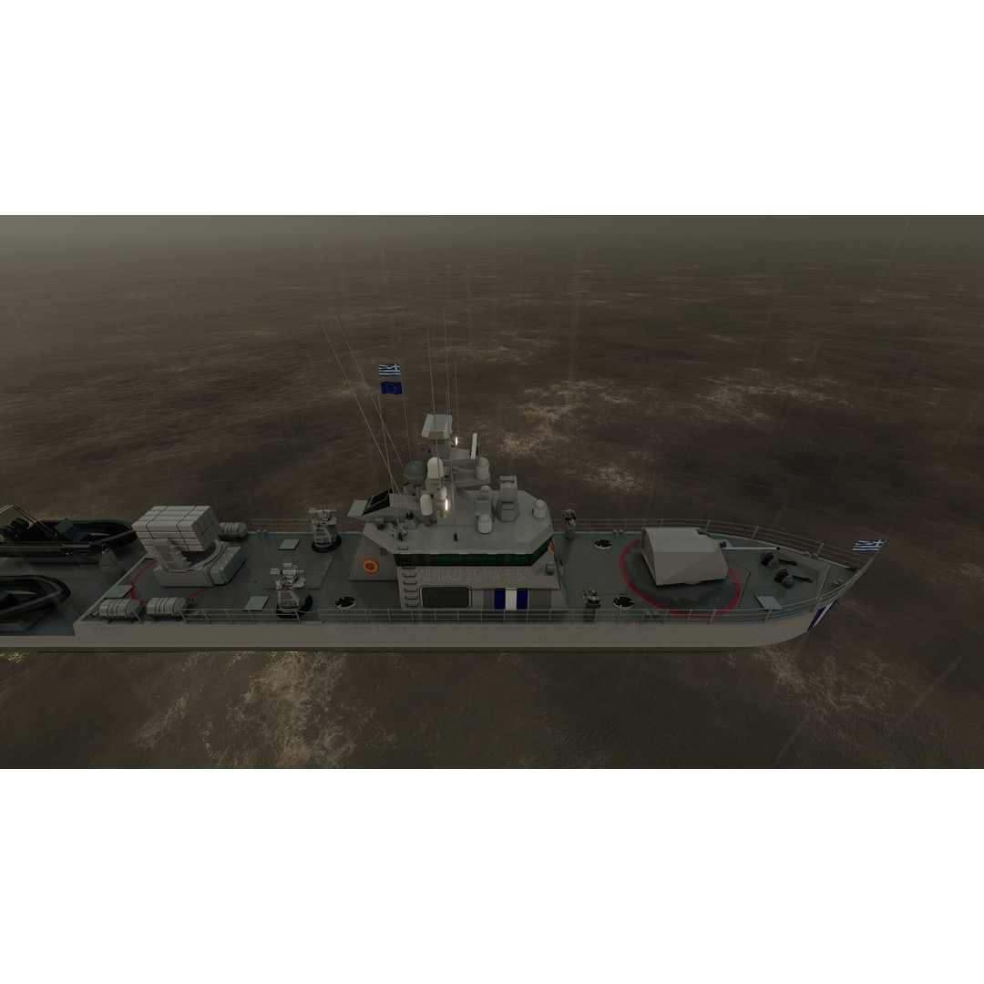 Coast Guard Ship Patrol 3D Model – Detailed Military Vessel, FBX, OBJ - View 19