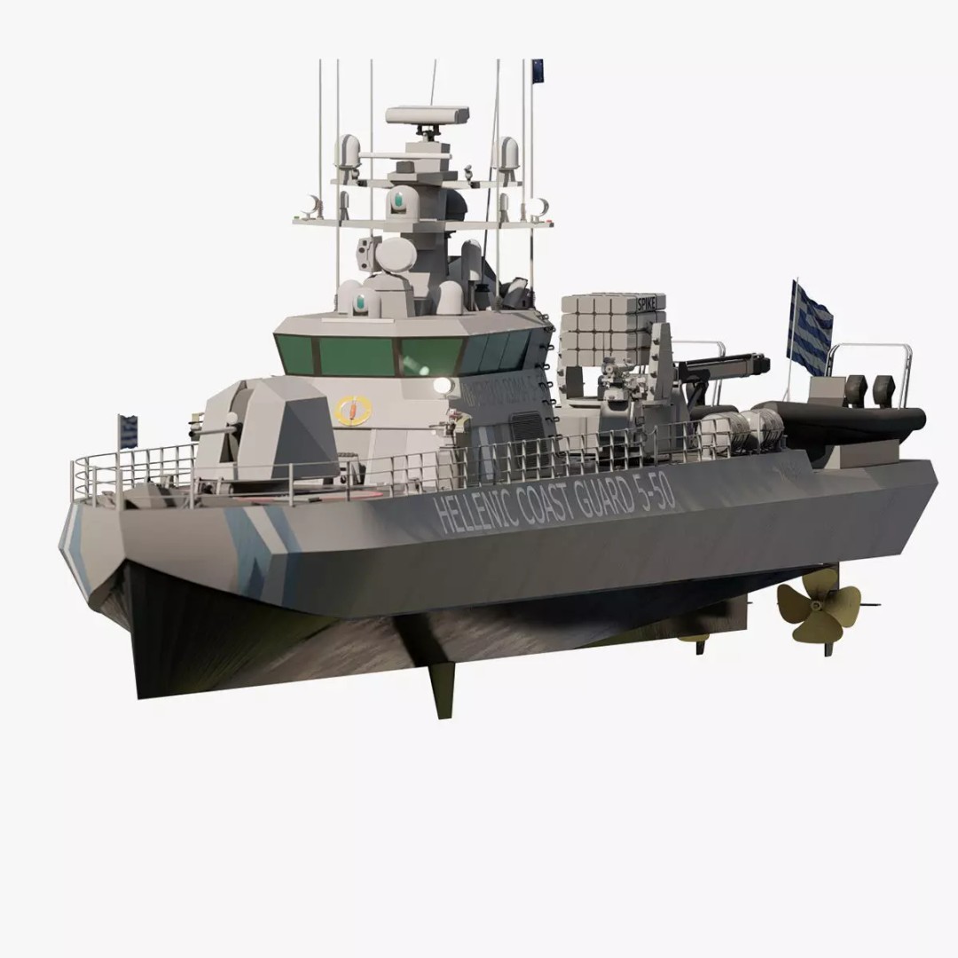 Coast Guard Ship Patrol 3D Model – Detailed Military Vessel, FBX, OBJ - View 2