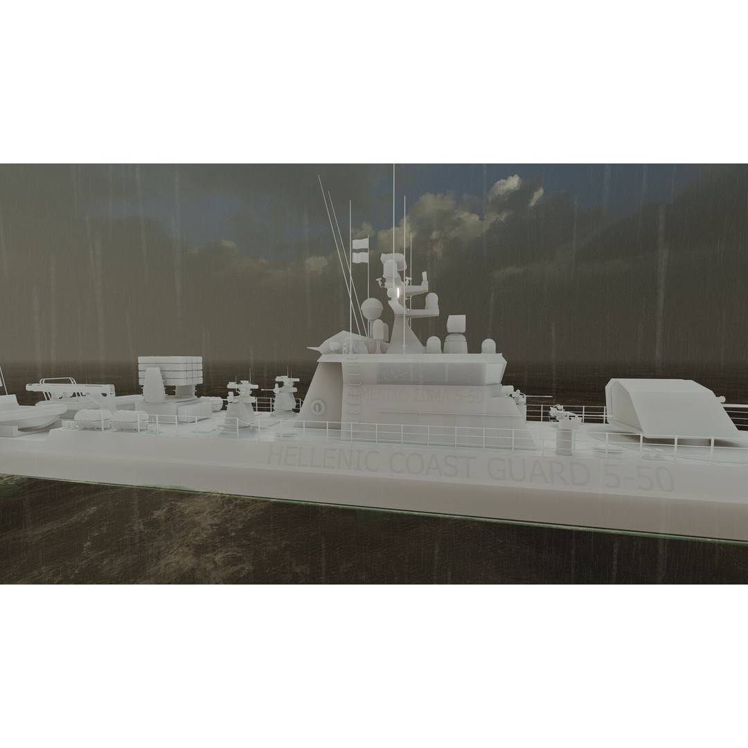 Coast Guard Ship Patrol 3D Model – Detailed Military Vessel, FBX, OBJ - View 20