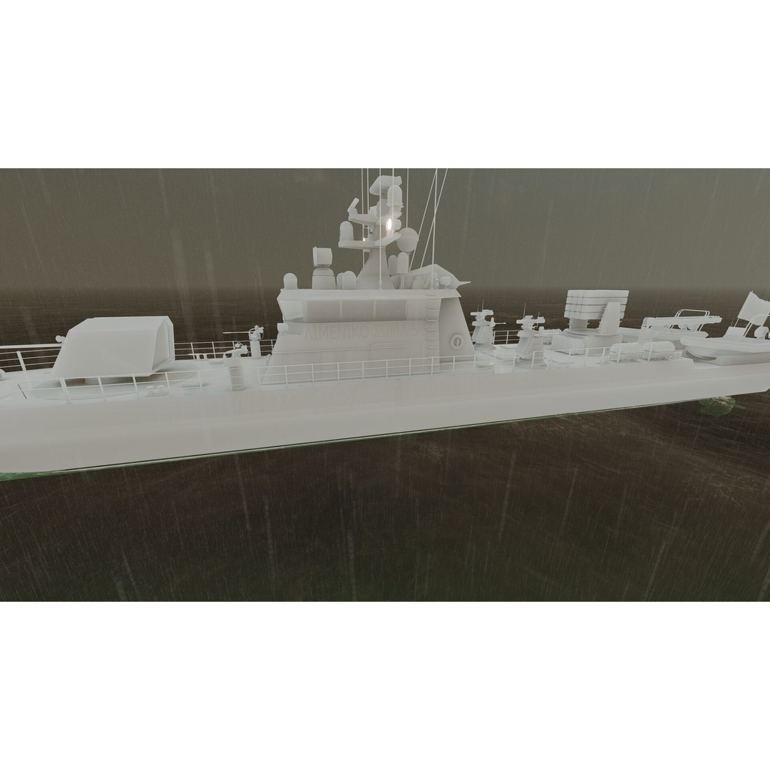 Coast Guard Ship Patrol 3D Model – Detailed Military Vessel, FBX, OBJ - View 22