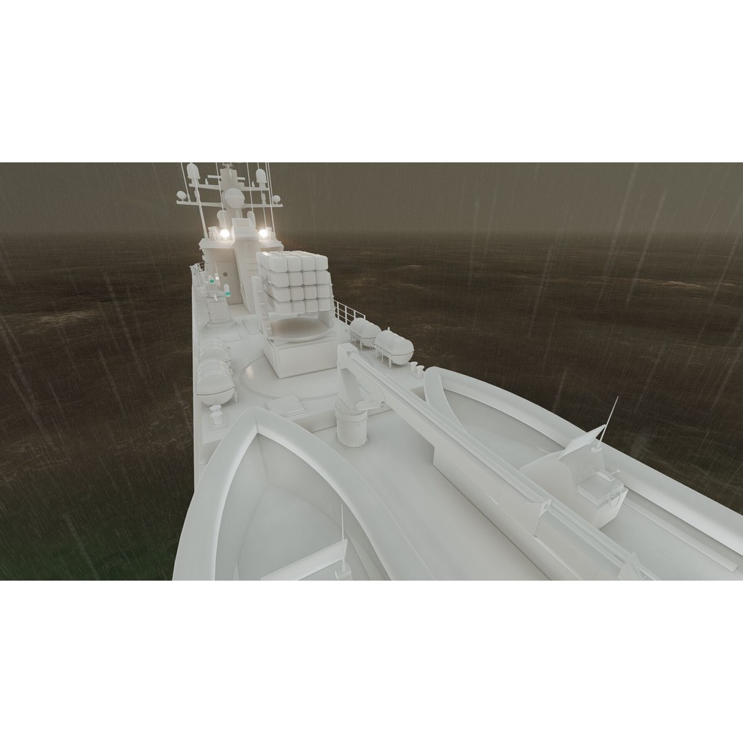 Coast Guard Ship Patrol 3D Model – Detailed Military Vessel, FBX, OBJ - View 23