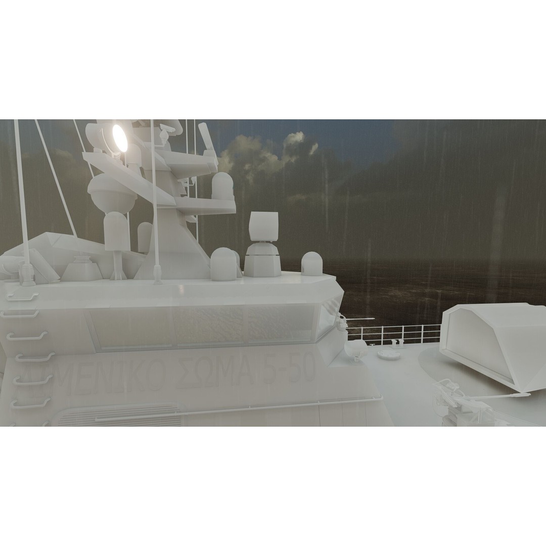 Coast Guard Ship Patrol 3D Model – Detailed Military Vessel, FBX, OBJ - View 24