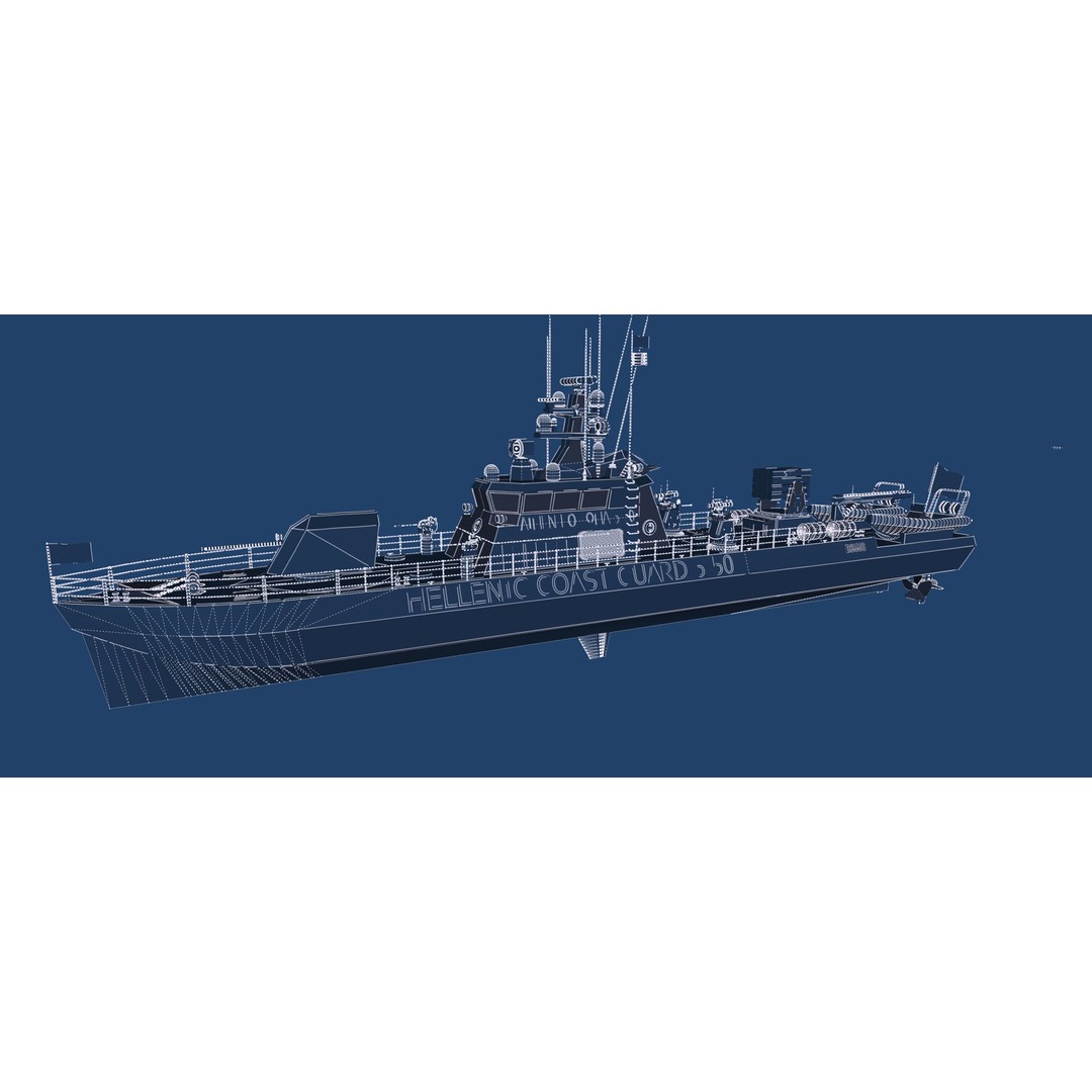 Coast Guard Ship Patrol 3D Model – Detailed Military Vessel, FBX, OBJ - View 25