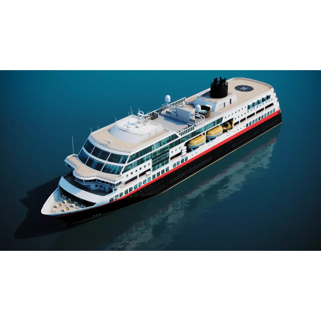 Arctic Cruiseship 3D Model – Low Poly Game-Ready Vessel, FBX - View 2