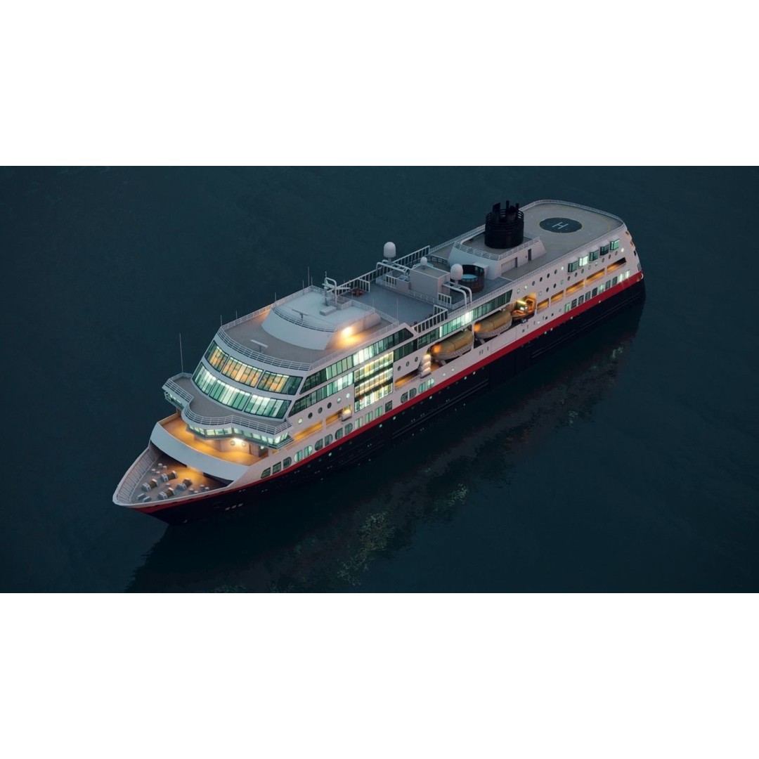 Arctic Cruiseship 3D Model – Low Poly Game-Ready Vessel, FBX - View 5
