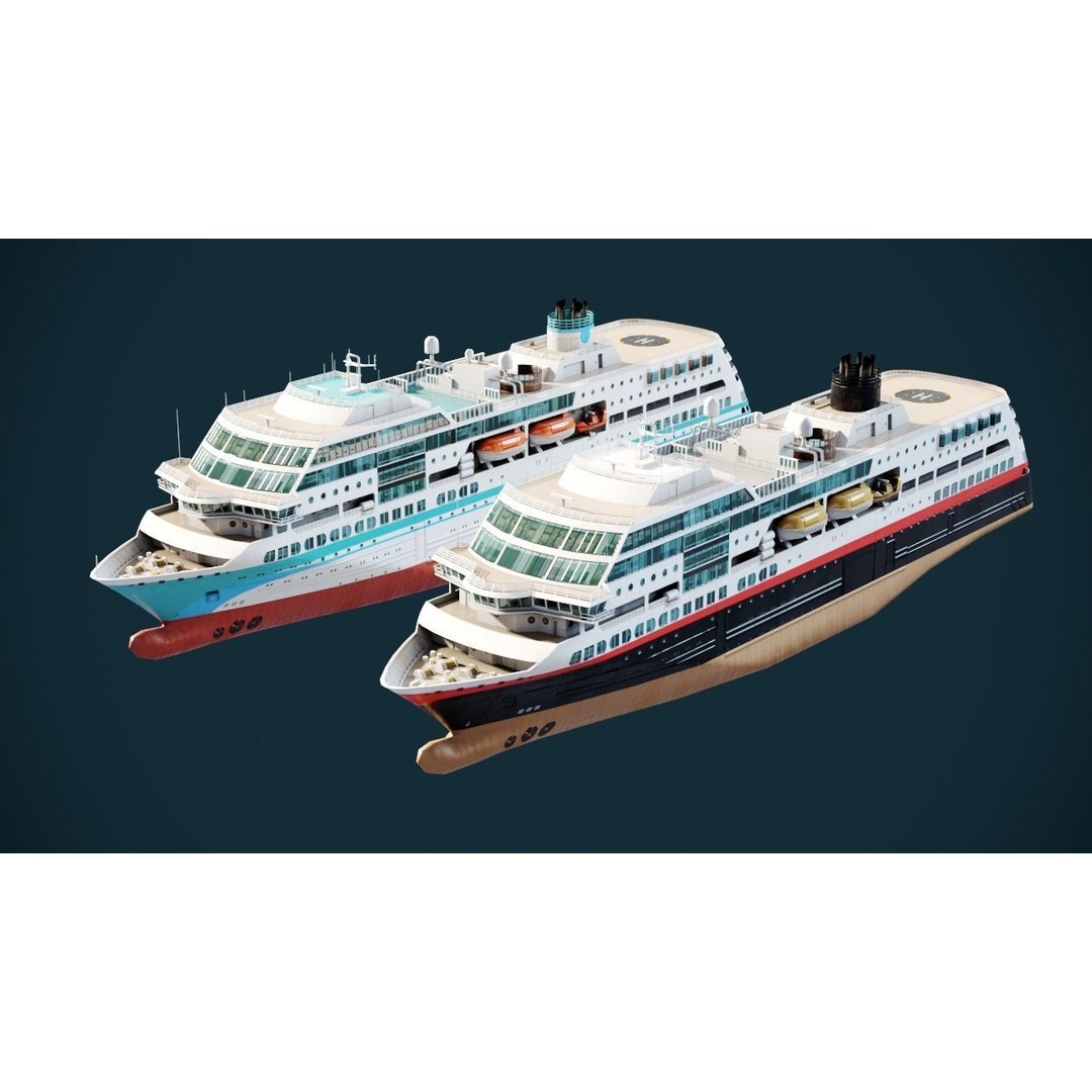 Arctic Cruiseship 3D Model – Low Poly Game-Ready Vessel, FBX - View 6