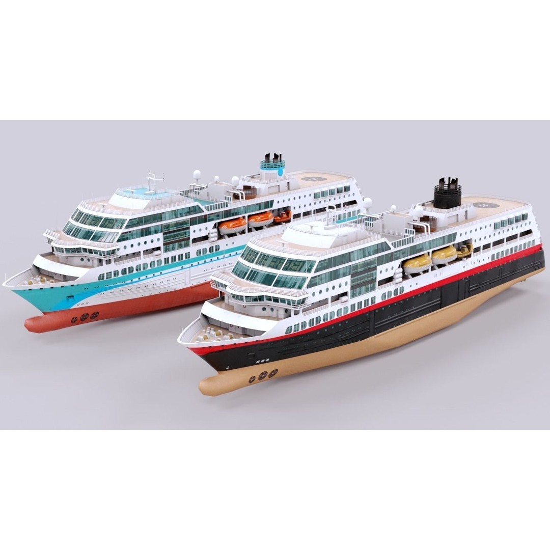 Arctic Cruiseship 3D Model – Low Poly Game-Ready Vessel, FBX - View 7