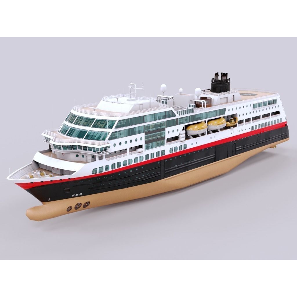 Arctic Cruiseship 3D Model – Low Poly Game-Ready Vessel, FBX - View 8