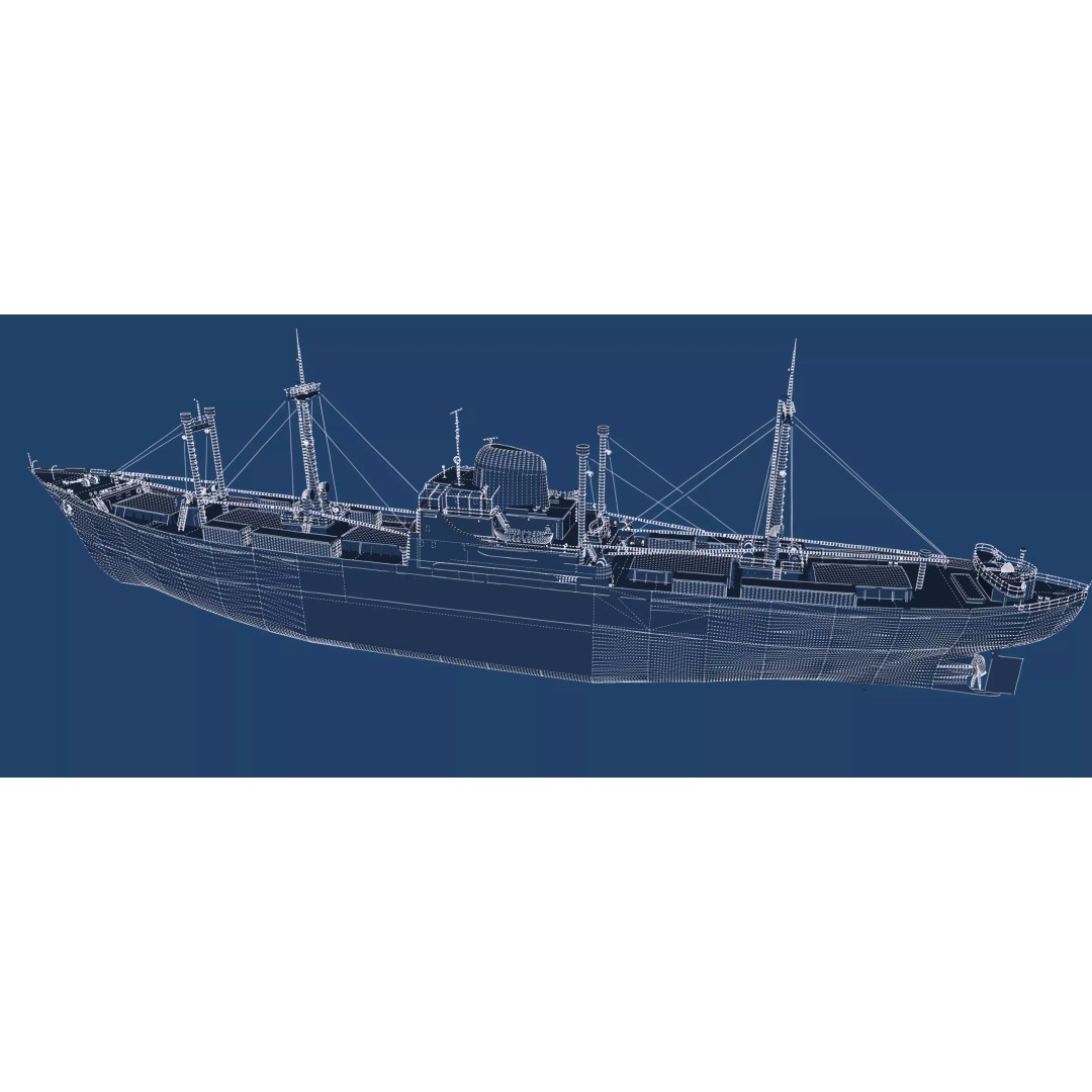 Small German Cargo Ship 3D Model – Detailed Industrial Vessel, Lumion Ready