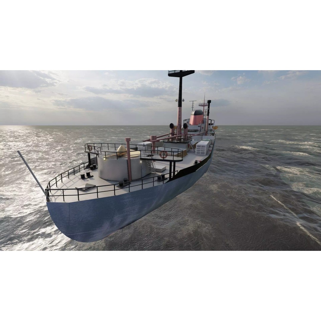 Small German Cargo Ship 3D Model – Detailed Industrial Vessel, Lumion Ready - View 17