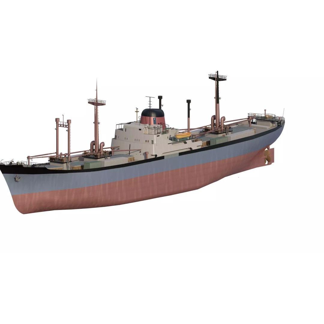Small German Cargo Ship 3D Model – Detailed Industrial Vessel, Lumion Ready - View 2