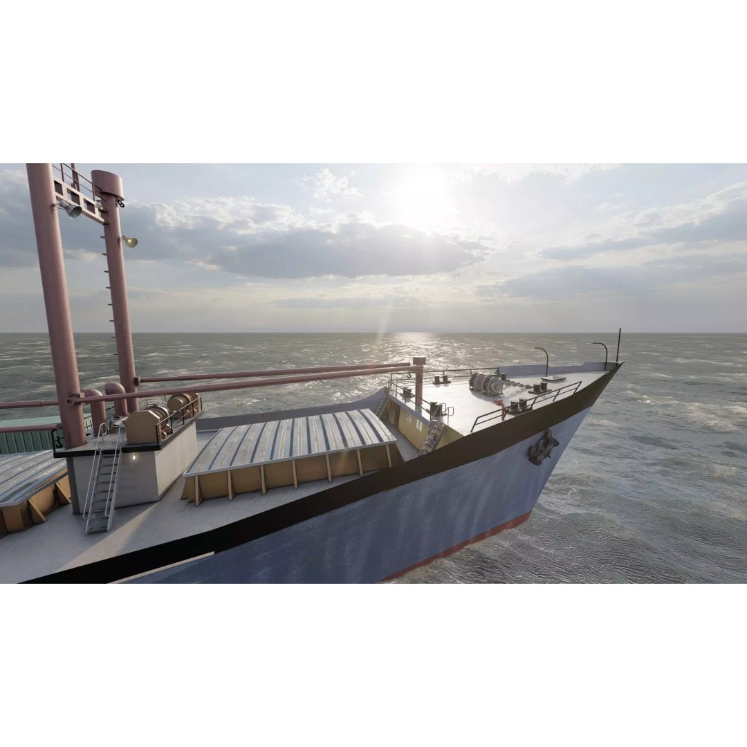 Small German Cargo Ship 3D Model – Detailed Industrial Vessel, Lumion Ready - View 23
