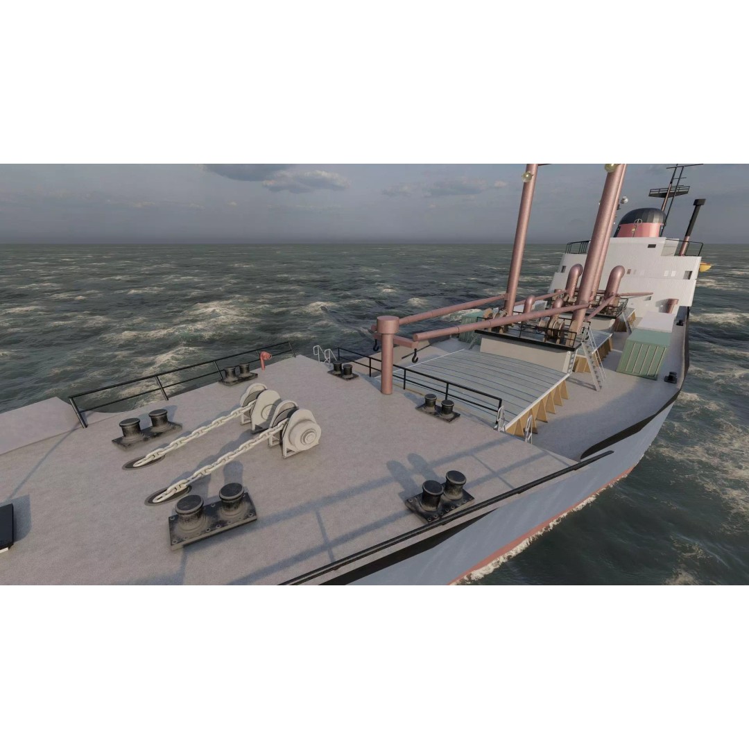 Small German Cargo Ship 3D Model – Detailed Industrial Vessel, Lumion Ready - View 25