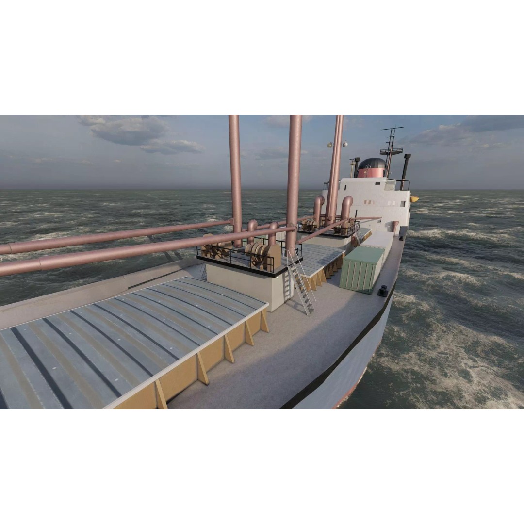 Small German Cargo Ship 3D Model – Detailed Industrial Vessel, Lumion Ready - View 26