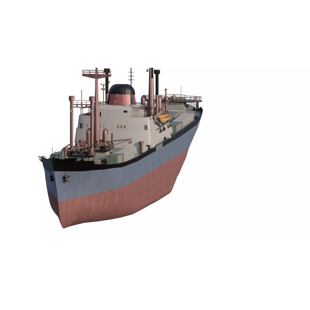 Small German Cargo Ship 3D Model – Detailed Industrial Vessel, Lumion Ready - View 3