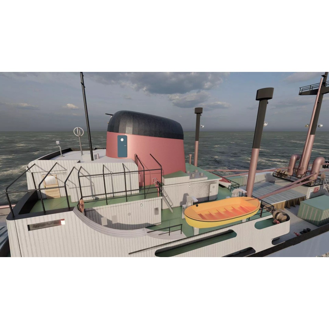 Small German Cargo Ship 3D Model – Detailed Industrial Vessel, Lumion Ready - View 30
