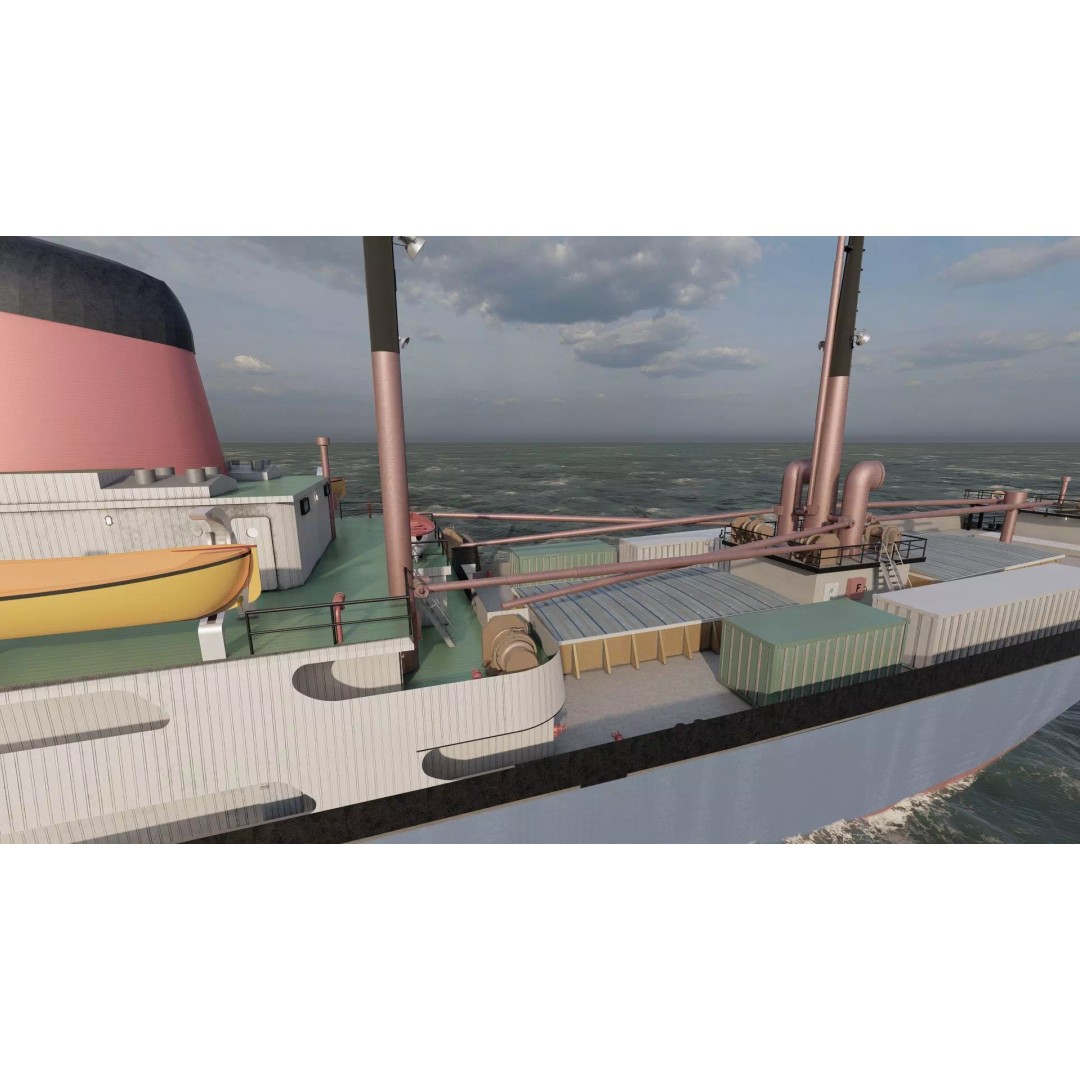 Small German Cargo Ship 3D Model – Detailed Industrial Vessel, Lumion Ready - View 31