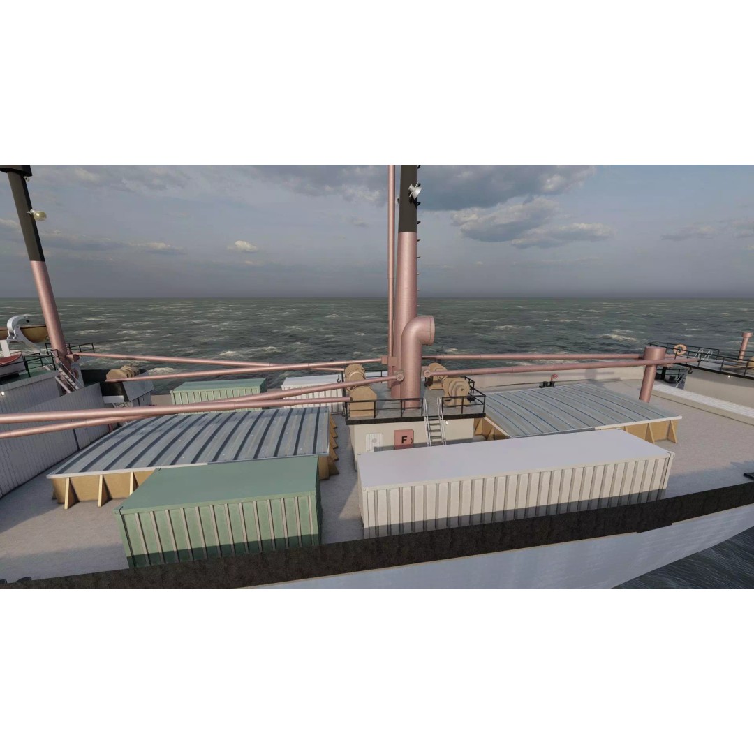 Small German Cargo Ship 3D Model – Detailed Industrial Vessel, Lumion Ready - View 32