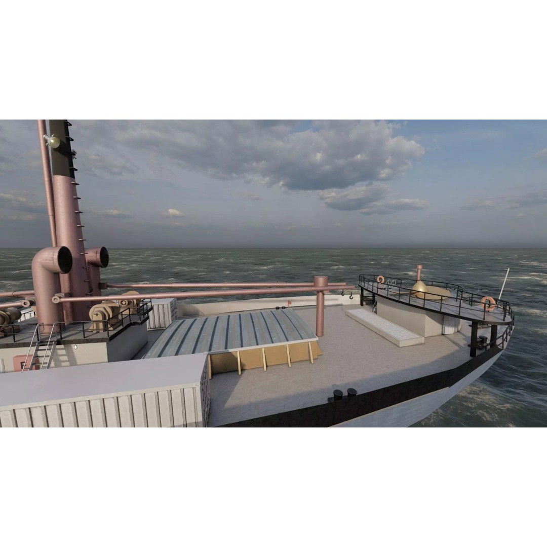 Small German Cargo Ship 3D Model – Detailed Industrial Vessel, Lumion Ready - View 33