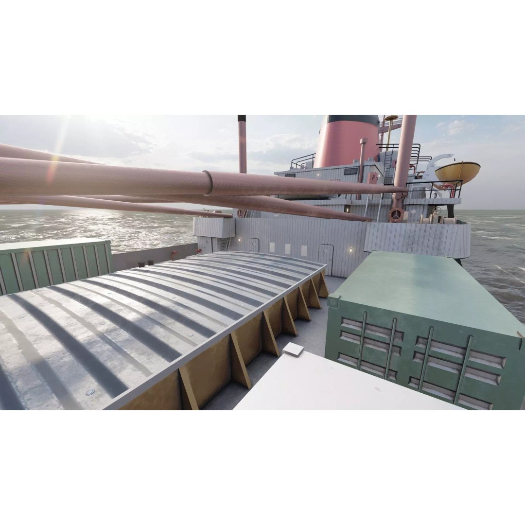 Small German Cargo Ship 3D Model – Detailed Industrial Vessel, Lumion Ready - View 36