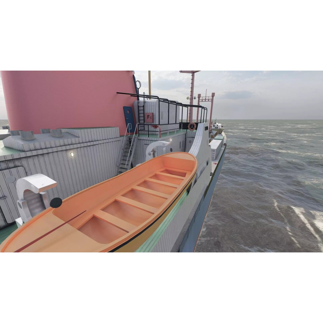 Small German Cargo Ship 3D Model – Detailed Industrial Vessel, Lumion Ready - View 38