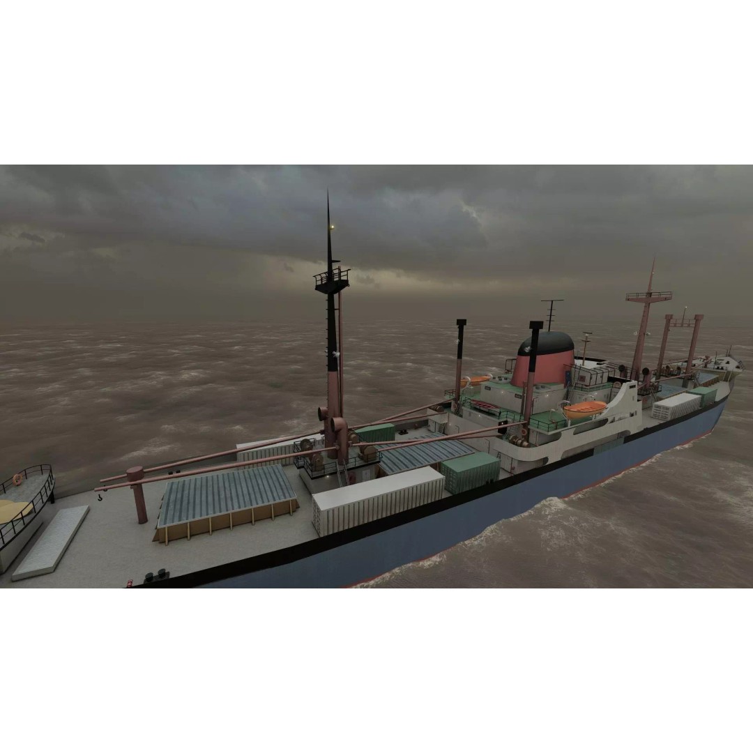Small German Cargo Ship 3D Model – Detailed Industrial Vessel, Lumion Ready - View 39